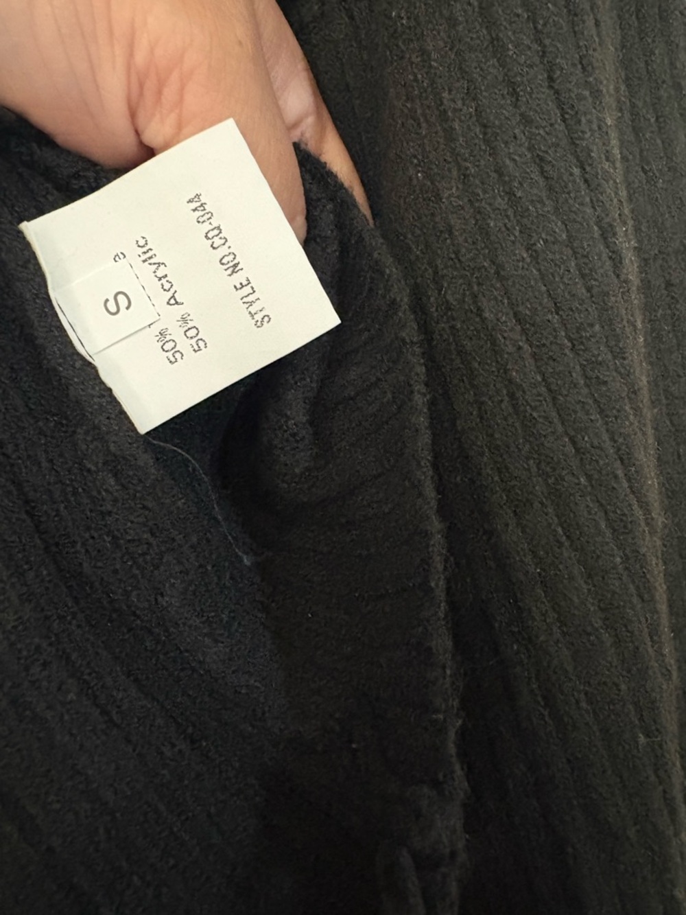 Black Ribbed Button-Up Knit Cardigan - Picture 2 of 3